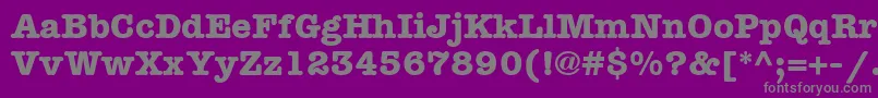 Weitere Informationen zur ItcAmericanTypewriterLtBold-Schriftart ItcAmericanTypewriterLtBold-Schriftart – Graue Schriften auf violettem Hintergrund