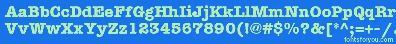 ItcAmericanTypewriterLtBold Font – Green Fonts on Blue Background