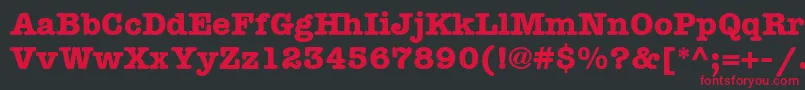 ItcAmericanTypewriterLtBold Font – Red Fonts on Black Background