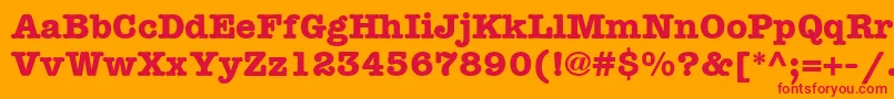 ItcAmericanTypewriterLtBold Font – Red Fonts on Orange Background