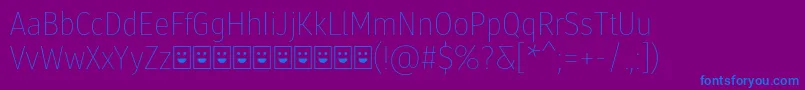 Molecula Demo Thin-Schriftart – Blaue Schriften auf violettem Hintergrund