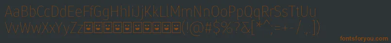 Molecula Demo Thin-fontti – ruskeat fontit mustalla taustalla