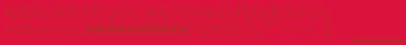 Molecula Demo Thin-Schriftart – Braune Schriften auf rotem Hintergrund