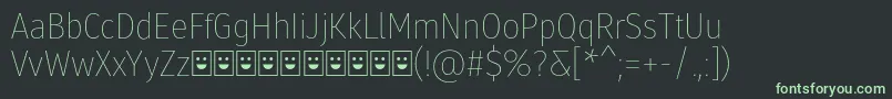 Molecula Demo Thin-fontti – vihreät fontit mustalla taustalla