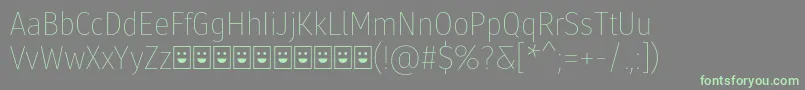 Шрифт Molecula Demo Thin – зелёные шрифты на сером фоне