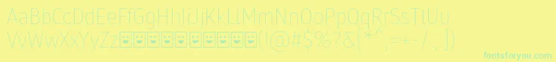 Шрифт Molecula Demo Thin – зелёные шрифты на жёлтом фоне