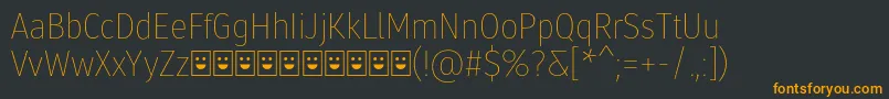 Fonte Molecula Demo Thin – fontes laranjas em um fundo preto