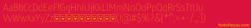 Molecula Demo Thin Font – Orange Fonts on Red Background