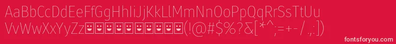 Molecula Demo Thin Font – Pink Fonts on Red Background