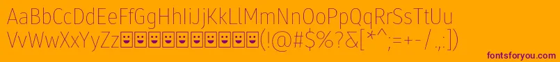 Molecula Demo Thin Font – Purple Fonts on Orange Background