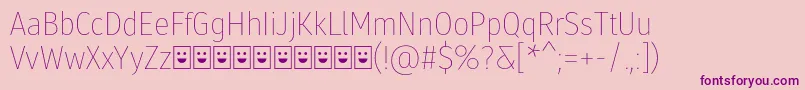 Molecula Demo Thin Font – Purple Fonts on Pink Background