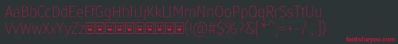 フォントMolecula Demo Thin – 黒い背景に赤い文字