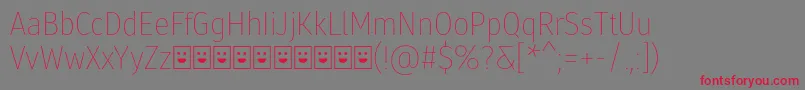 Шрифт Molecula Demo Thin – красные шрифты на сером фоне