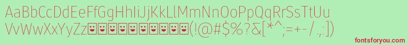 Molecula Demo Thin Font – Red Fonts on Green Background