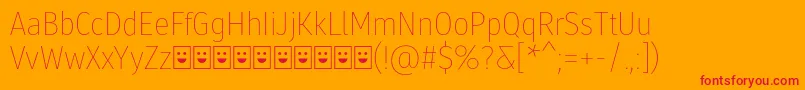 フォントMolecula Demo Thin – オレンジの背景に赤い文字