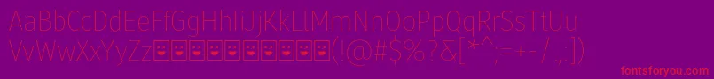 Molecula Demo Thin-Schriftart – Rote Schriften auf violettem Hintergrund