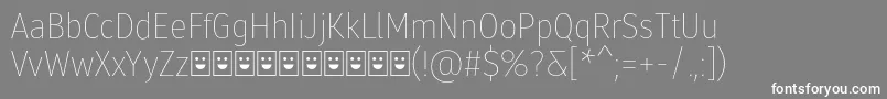 Molecula Demo Thin-Schriftart – Weiße Schriften auf grauem Hintergrund