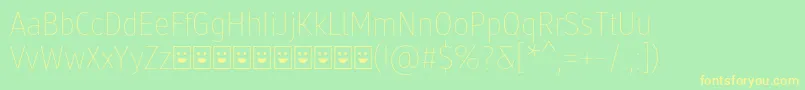 フォントMolecula Demo Thin – 黄色の文字が緑の背景にあります