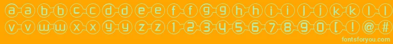 Molecular Font – Green Fonts on Orange Background