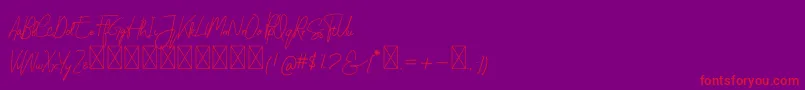 MolitaFont Font – Red Fonts on Purple Background