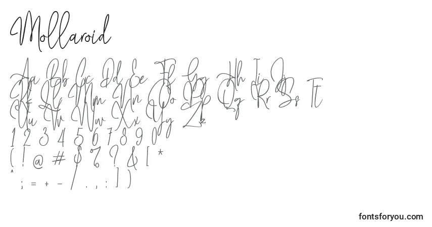 Шрифт Mollaroid   – алфавит, цифры, специальные символы