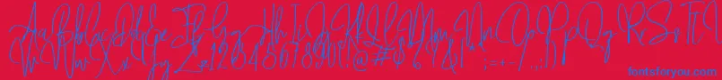 Mollaroid   Font – Blue Fonts on Red Background