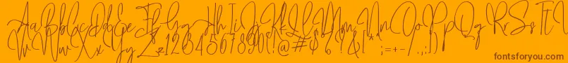 Mollaroid   Font – Brown Fonts on Orange Background