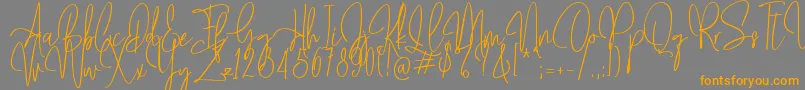 Mollaroid   Font – Orange Fonts on Gray Background