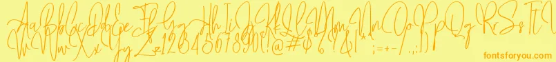 Mollaroid   Font – Orange Fonts on Yellow Background