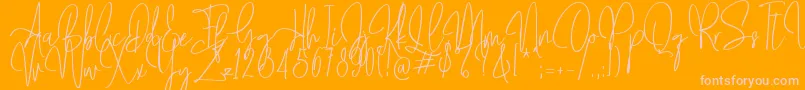 Mollaroid  -Schriftart – Rosa Schriften auf orangefarbenem Hintergrund