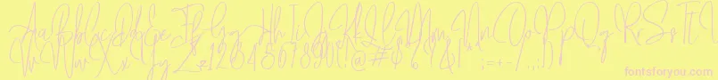 Mollaroid   Font – Pink Fonts on Yellow Background