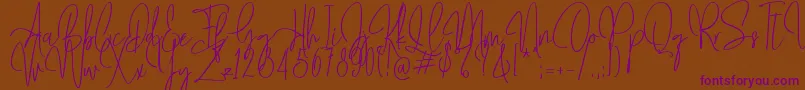 Mollaroid   Font – Purple Fonts on Brown Background