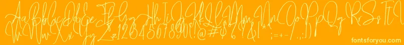 Mollaroid   Font – Yellow Fonts on Orange Background