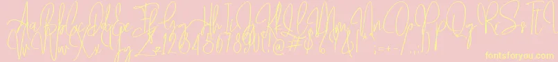 Mollaroid   Font – Yellow Fonts on Pink Background