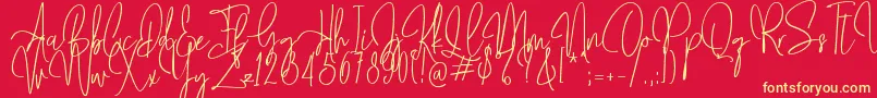 Mollaroid   Font – Yellow Fonts on Red Background