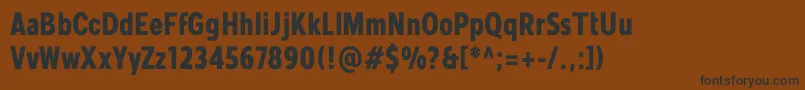 Czcionka Mollen Personal Use BoldCondensed – czarne czcionki na brązowym tle
