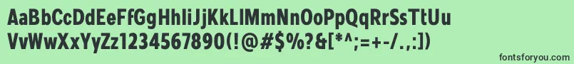 フォントMollen Personal Use BoldCondensed – 緑の背景に黒い文字