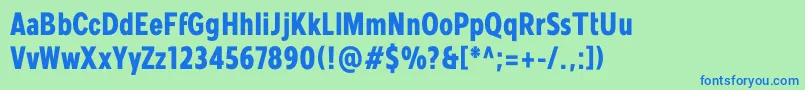 fuente Mollen Personal Use BoldCondensed – Fuentes Azules Sobre Fondo Verde