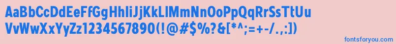 Mollen Personal Use BoldCondensed-fontti – siniset fontit vaaleanpunaisella taustalla