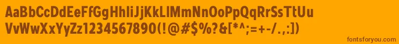 Mollen Personal Use BoldCondensed-Schriftart – Braune Schriften auf orangefarbenem Hintergrund
