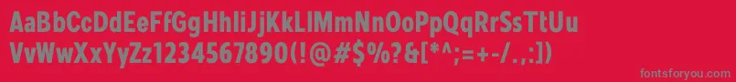 フォントMollen Personal Use BoldCondensed – 赤い背景に灰色の文字