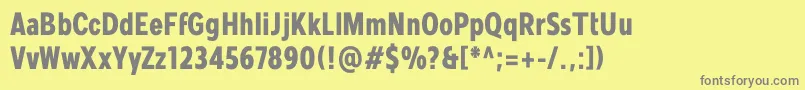 フォントMollen Personal Use BoldCondensed – 黄色の背景に灰色の文字