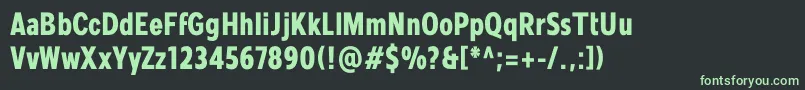 Mollen Personal Use BoldCondensed-fontti – vihreät fontit mustalla taustalla