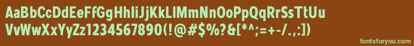 Czcionka Mollen Personal Use BoldCondensed – zielone czcionki na brązowym tle