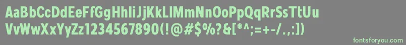 フォントMollen Personal Use BoldCondensed – 灰色の背景に緑のフォント