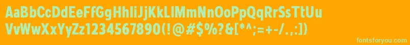 Шрифт Mollen Personal Use BoldCondensed – зелёные шрифты на оранжевом фоне