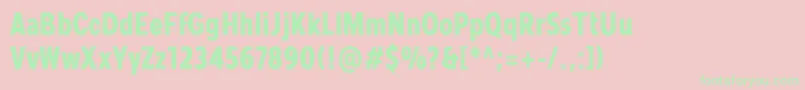 Шрифт Mollen Personal Use BoldCondensed – зелёные шрифты на розовом фоне