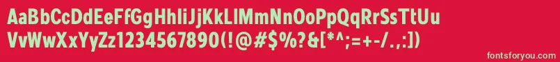 fuente Mollen Personal Use BoldCondensed – Fuentes Verdes Sobre Fondo Rojo