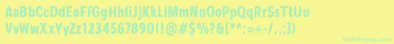 Шрифт Mollen Personal Use BoldCondensed – зелёные шрифты на жёлтом фоне