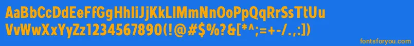 Mollen Personal Use BoldCondensed-fontti – oranssit fontit sinisellä taustalla